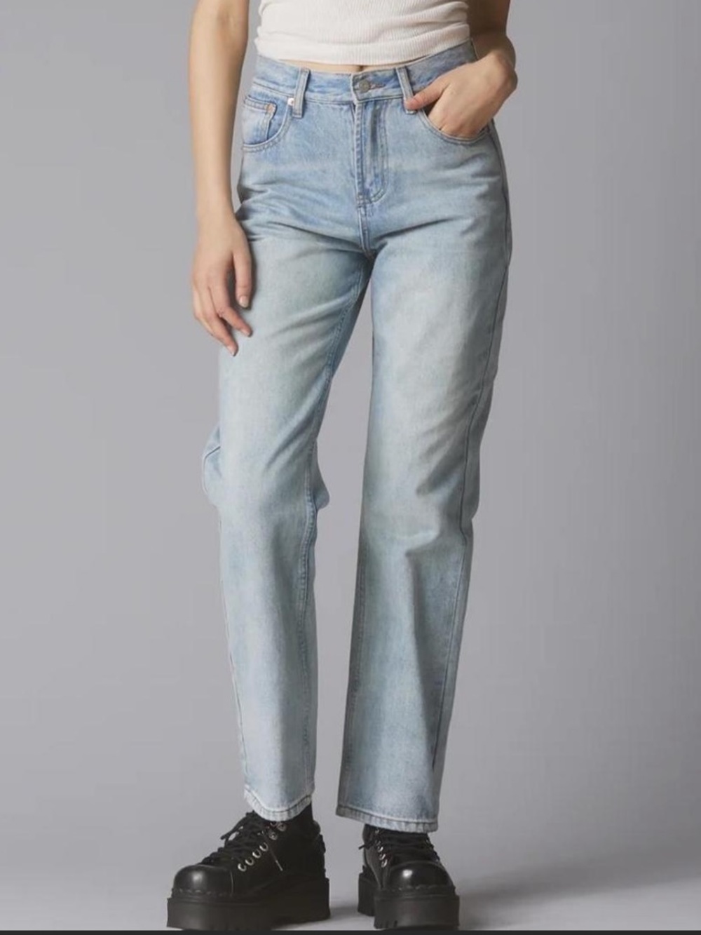 UNIF Light Blue Straight Leg Jeans